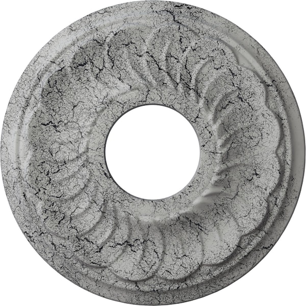 Ekena Millwork Blackthorn Medallion (Canopies up to 4 7/8"), 11 3/4"OD x 3 5/8"ID x 1"P, Ultra Pure White Crackle CM11BLUWC - main
